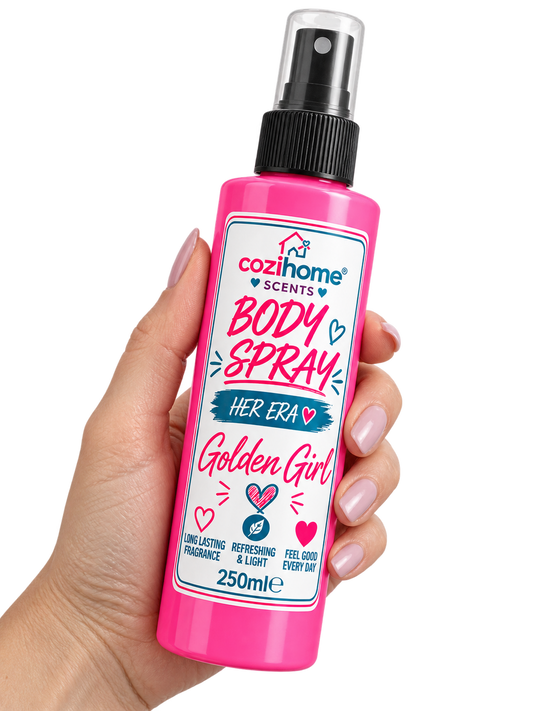 Cozihome Her Era Body Spray for Women 250ml | Long Lasting Fragrance Body Mist | Pink Bottle | 6 Girly Scents | That Girl, Icon Energy, Golden Girl, Sweet Thing, Good Intentions & Wild Side