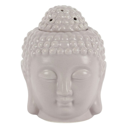 Ceramic Wax sizzler oil warmer burner, small grey buddha head