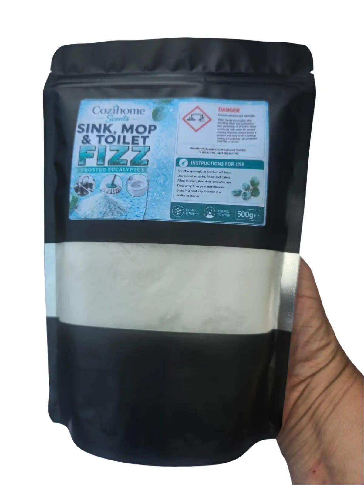 Cozihome Sink, Mop & Toilet Freshness Fizz 500g | Scented Fizzing Powder for Sinks, Plugholes, Mop Buckets & Toilets | 5 Fragrances