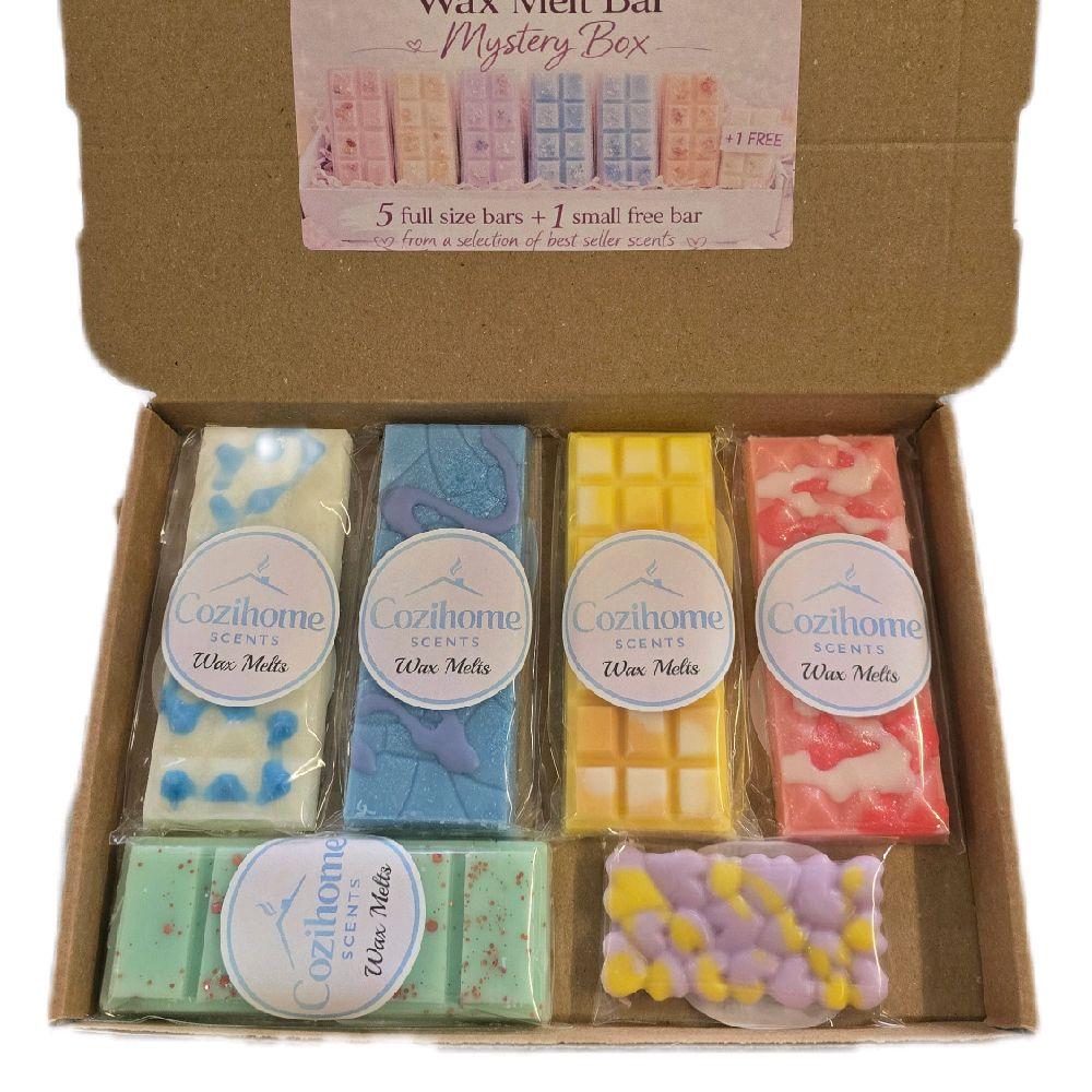 Strong Scented Wax Melt selection Box Long Lasting Home Aroma Fragrance 5 Full sized Bars and FREE Mini Bar Best seller scents from our Perfume, Fresh, Fruity and Floral melts
