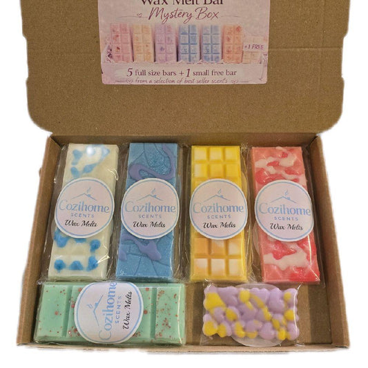 Strong Scented Wax Melt selection Box Long Lasting Home Aroma Fragrance 5 Full sized Bars and FREE Mini Bar Best seller scents from our Perfume, Fresh, Fruity and Floral melts