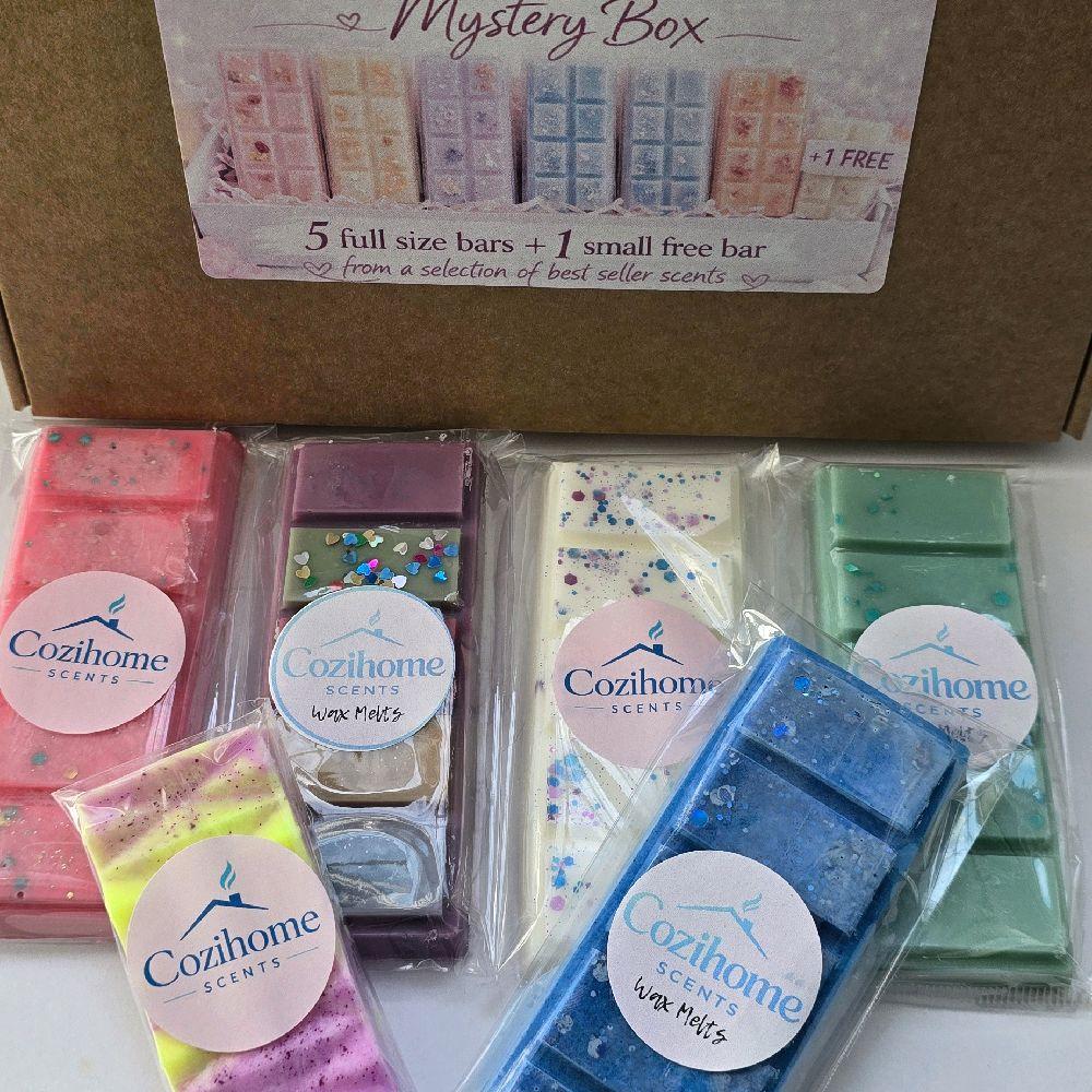 Strong Scented Wax Melt selection Box Long Lasting Home Aroma Fragrance 5 Full sized Bars and FREE Mini Bar Best seller scents from our Perfume, Fresh, Fruity and Floral melts