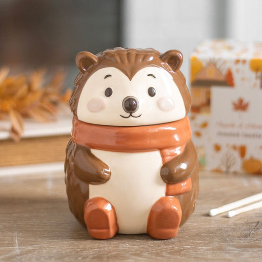Cute Autumnal Hedgehog ceramic wax salt sizzler oil warmer burner