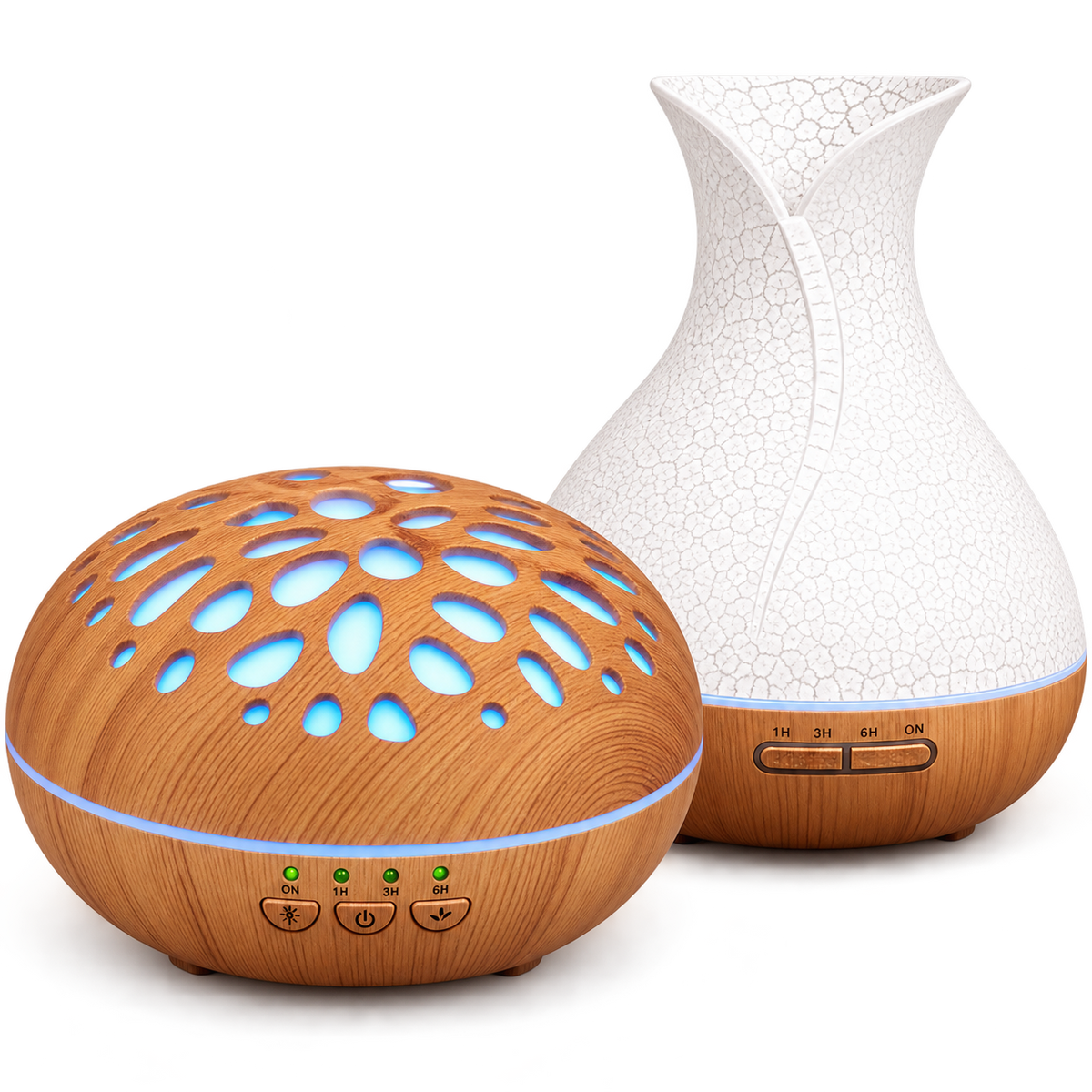 Cozihome Electric Ultrasonic Aroma Diffuser 400ml | Sonic Mist Essential Oil Diffuser with 7 Colour LED Lights, Timer & Auto Shut Off | Home Fragrance Diffuser with 1 x 10ml Fragrance Oils Included | Palma or Oslo