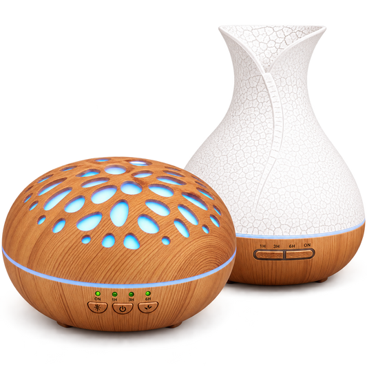 Cozihome Electric Ultrasonic Aroma Diffuser 400ml | Sonic Mist Essential Oil Diffuser with 7 Colour LED Lights, Timer & Auto Shut Off | Home Fragrance Diffuser with 1 x 10ml Fragrance Oils Included | Palma or Oslo