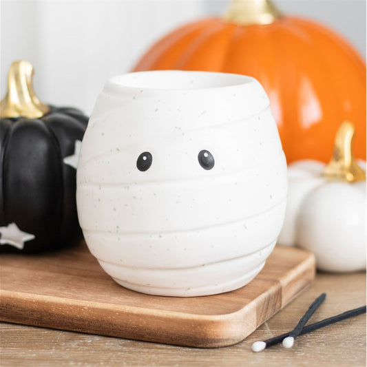 Mummy head shaped wax salt sizzler oil warmer burner