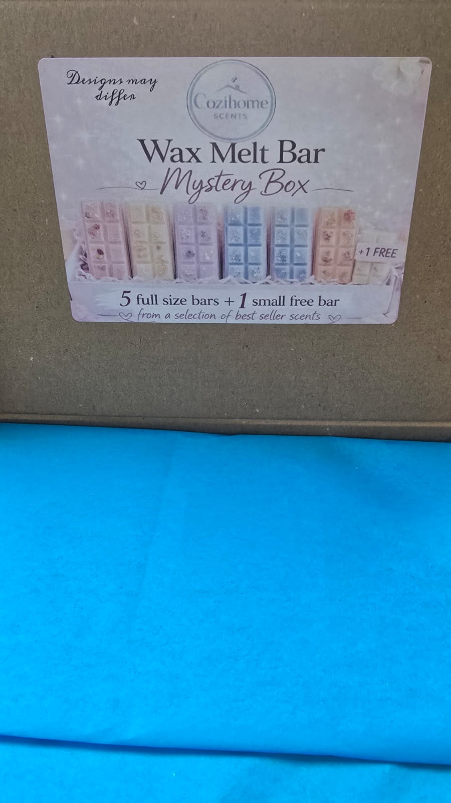 Strong Scented Wax Melts Mystery Box Long Lasting Home Aroma Fragrance 5 Full sized Bars and FREE Mini Bar Best seller scents from our Perfume, Fresh, Fruity and Floral melts contents will vary