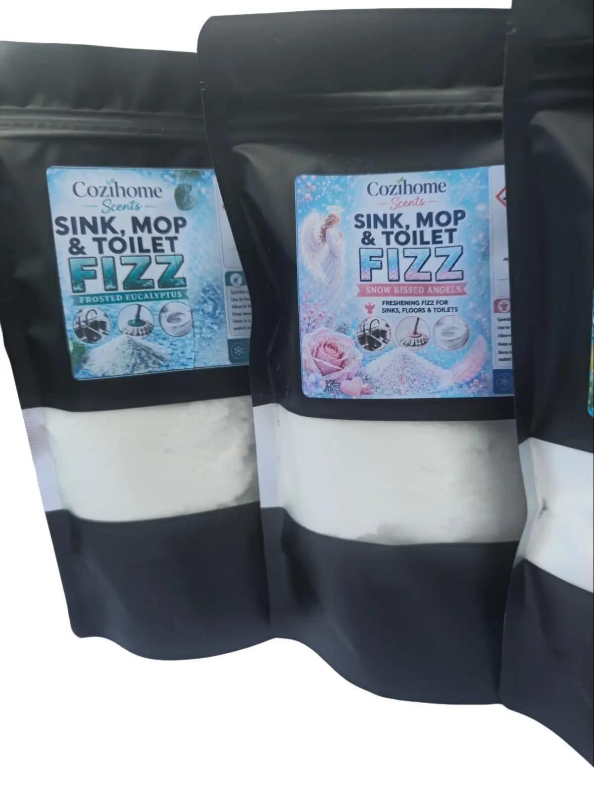 Cozihome Sink, Mop & Toilet Freshness Fizz 500g | Scented Fizzing Powder for Sinks, Plugholes, Mop Buckets & Toilets | 5 Fragrances