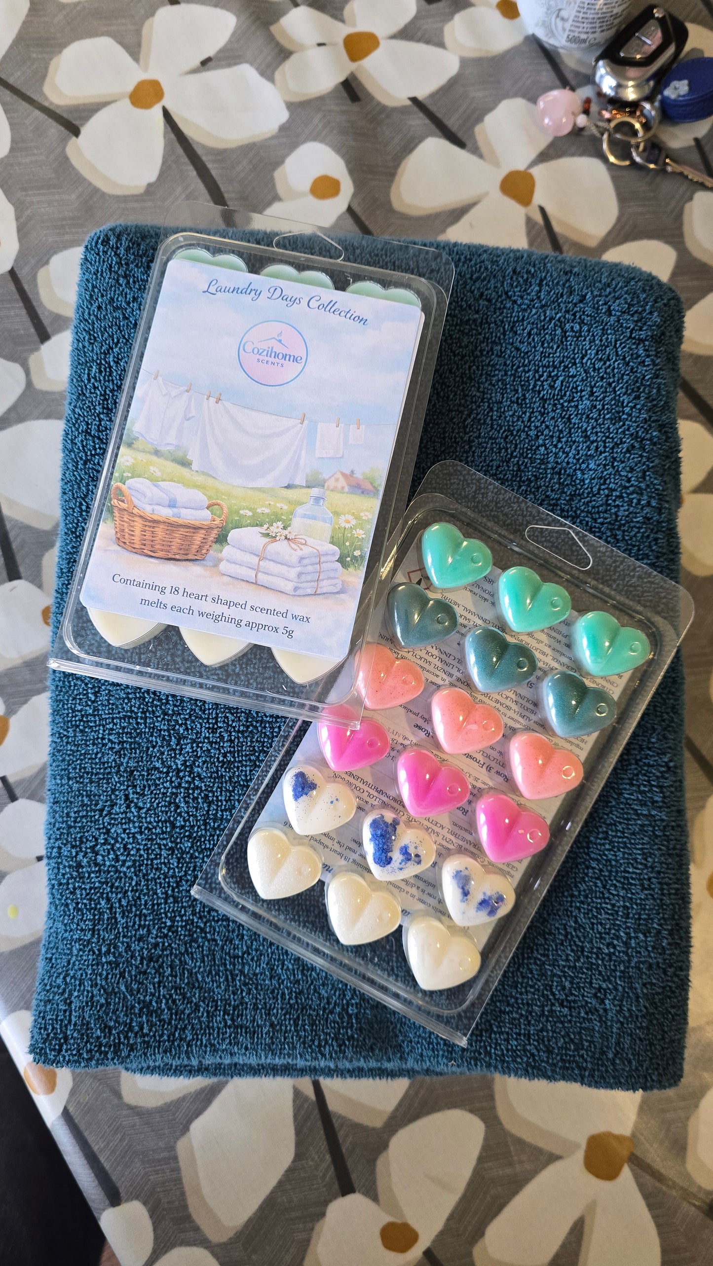 Laundry Days Wax Melt Collection – 18 Heart Wax Melts | Fresh Laundry, Clean Cotton, Linen & Floral Scents | Long Lasting Home Fragrance